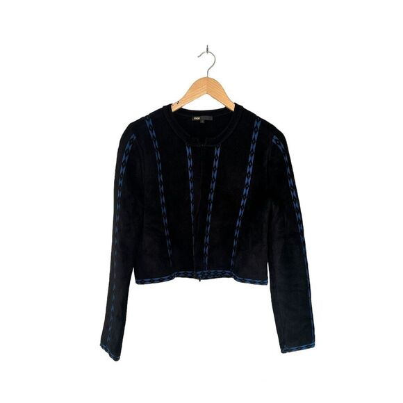 Maje Cardigan Geometric-Print Cardigan Black Large - Picture 6 of 15